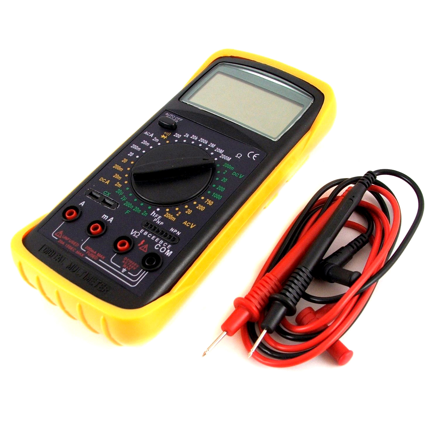 DIGITAL MULTIMETER VOLT AMP METER ELECTRICAL TESTER WITH PROBES BATTERY