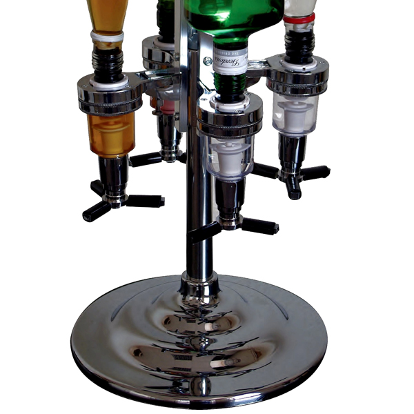 ROTARY 4 BOTTLE LED OPTIC SPIRITS DRINKS DISPENSER LIGHT UP BAR BUTLER