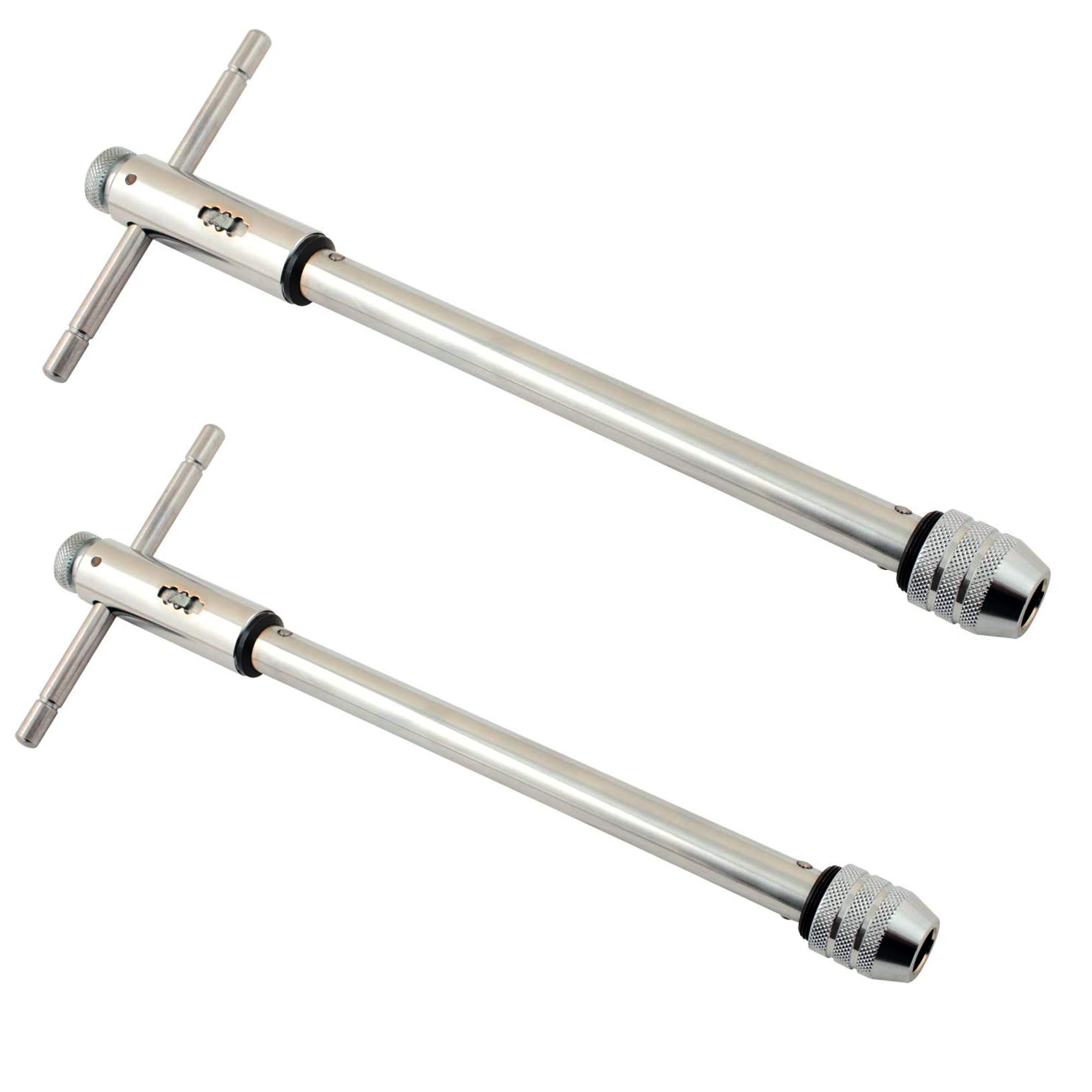 SET OF 2 REVERSIBLE T BAR HANDLE LONG REACH RATCHET TAP WRENCHES M3M8