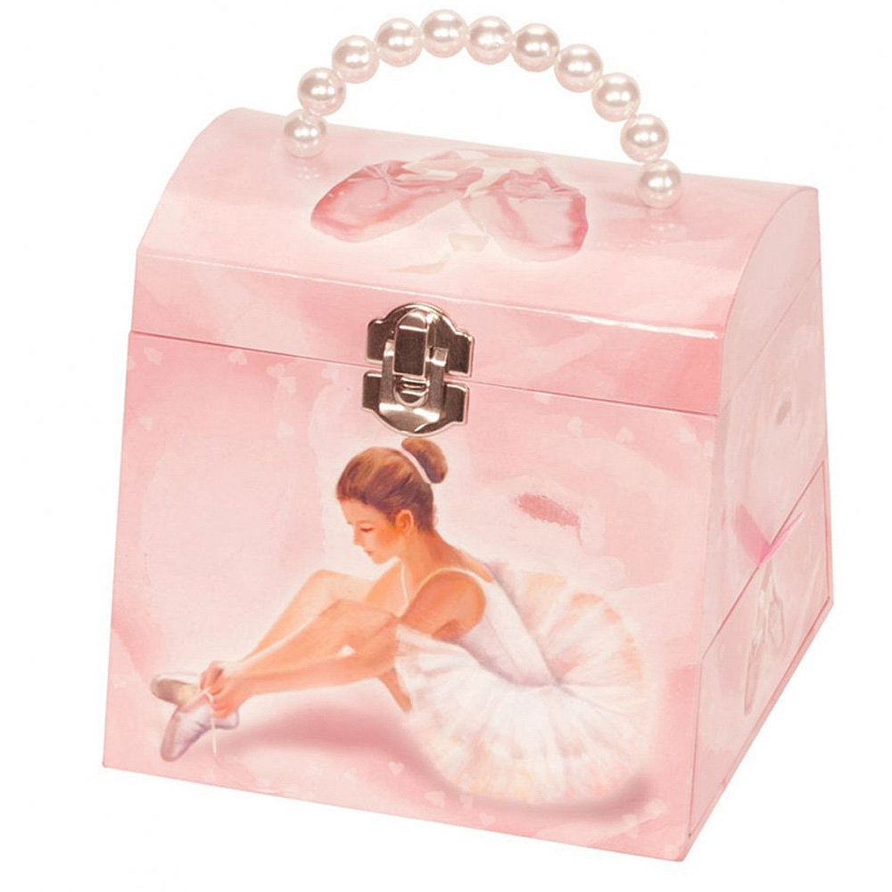 MELE GIRLS CHILDRENS PINK MUSICAL BALLERINA JEWELLERY BOX BALLET