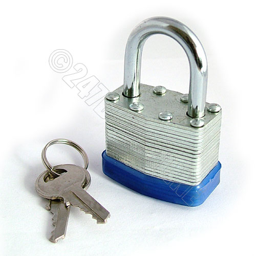 2 x KEYED ALIKE PADLOCK 40mm HEAVY DUTY LAMINATED STEEL PADLOCKS USE