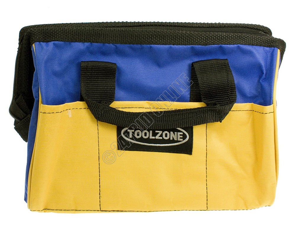 12" HEAVY DUTY 6 POCKET NYLON TOOL BAG ZIPUP HOLDALL TOOLBAG TOOLS